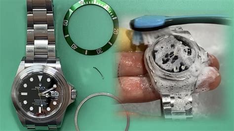 how to clean rolex submariner bezel|genuine rolex submariner bezel insert.